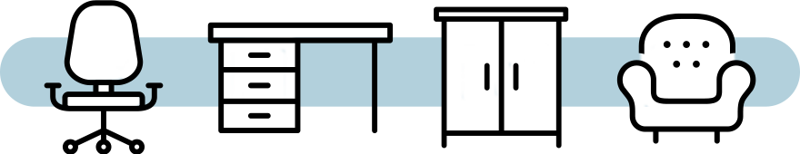 Chair, Desk, Cabinet Icons
